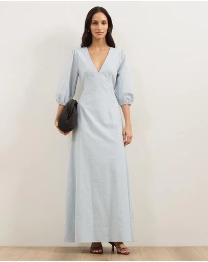 Atmos&Here - Molli V-Neck Short Sleeve Midi Dress
