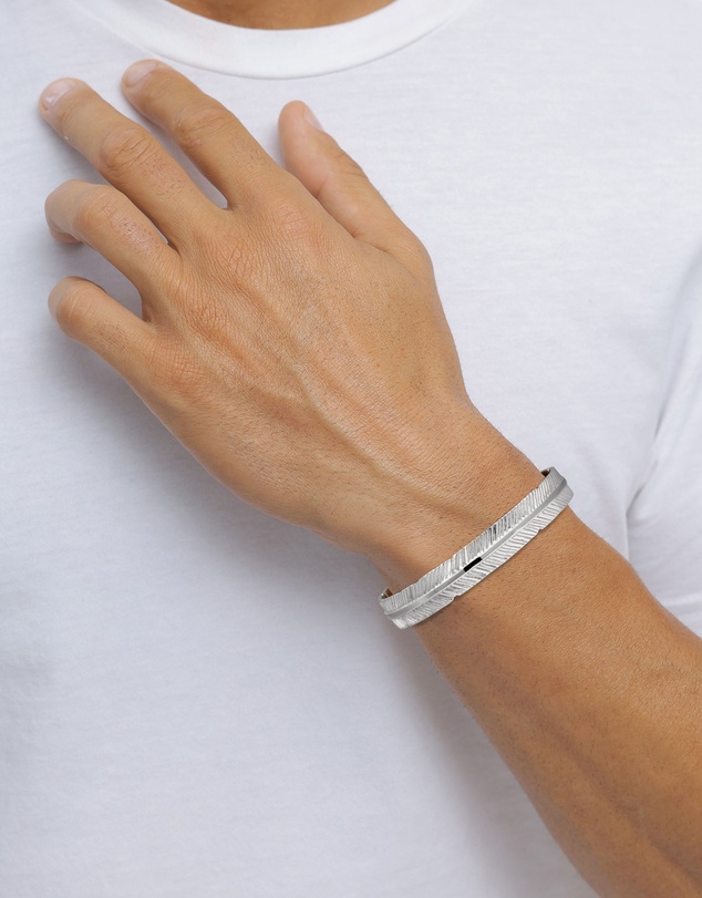 Kuzzoi - ICONIC EXCLUSIVE - Feather Cuff Bracelet in 925 Sterling Silver