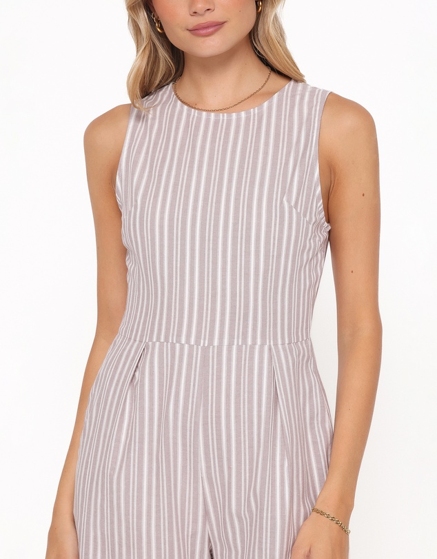Petal & Pup - Ester Jumpsuit - Beige/White Stripe