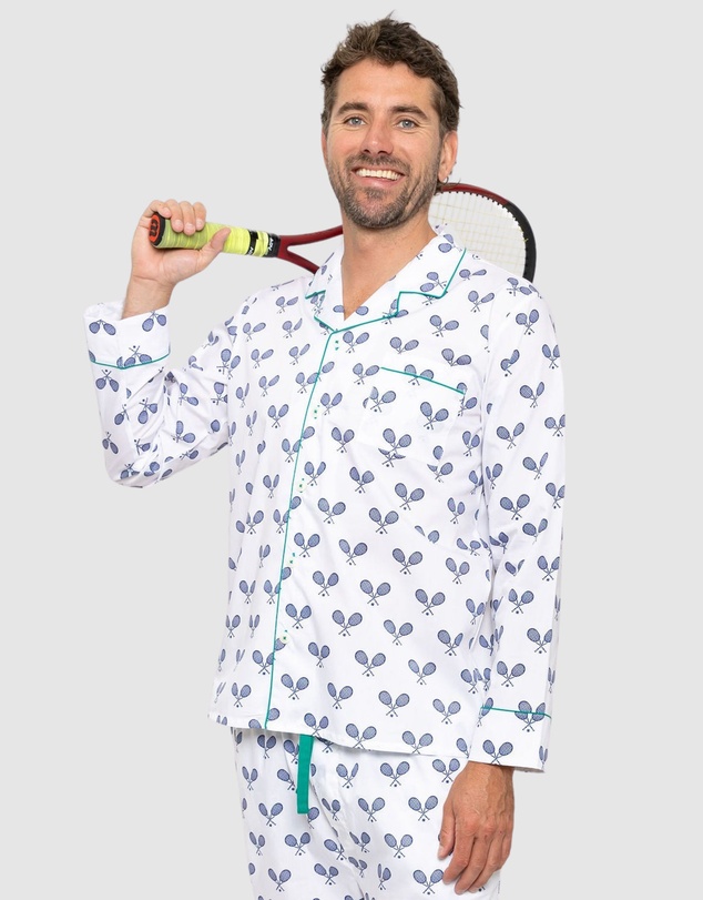 Sant And Abel - Men's Tennis Navy Long PJ Set