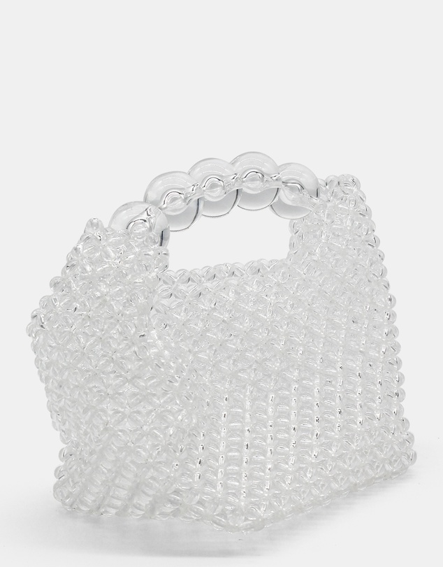 Morgan & Taylor - Avery Beaded Bag in Clear White