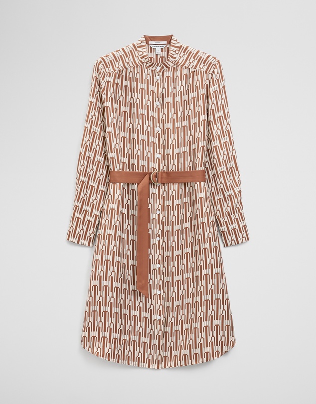 Country Road - Printed Silk Midi Shirt Dress