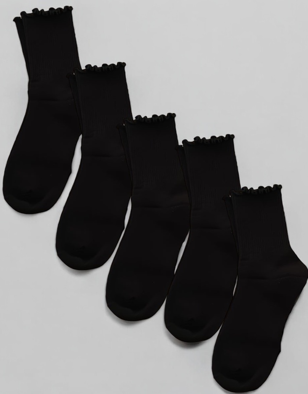 High Heel Jungle - Premium Cotton Frill Edge Socks- 5 Pack