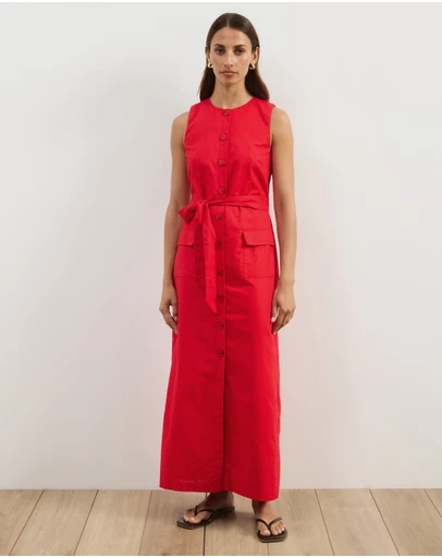 Atmos&Here - Hailey Linen Blend Midi Dress