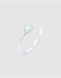 Elli Jewelry - Ring Basic Geo Opal 925 Sterling Silver