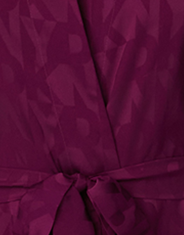DKNY - Logo Satin Midi-Length Belted Lounge Robe