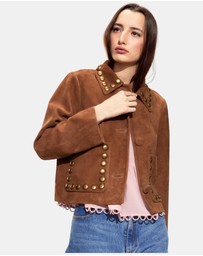 Cynthia Rowley - Studded Suede Cropped Jacket