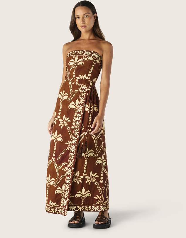 MOS The Label - Deia Print Strapless Dress