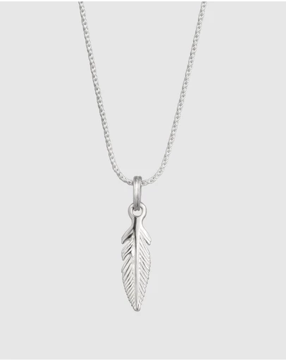 Kuzzoi - ICONIC EXCLUSIVE - Feather Pendant Necklace in 925 Silver