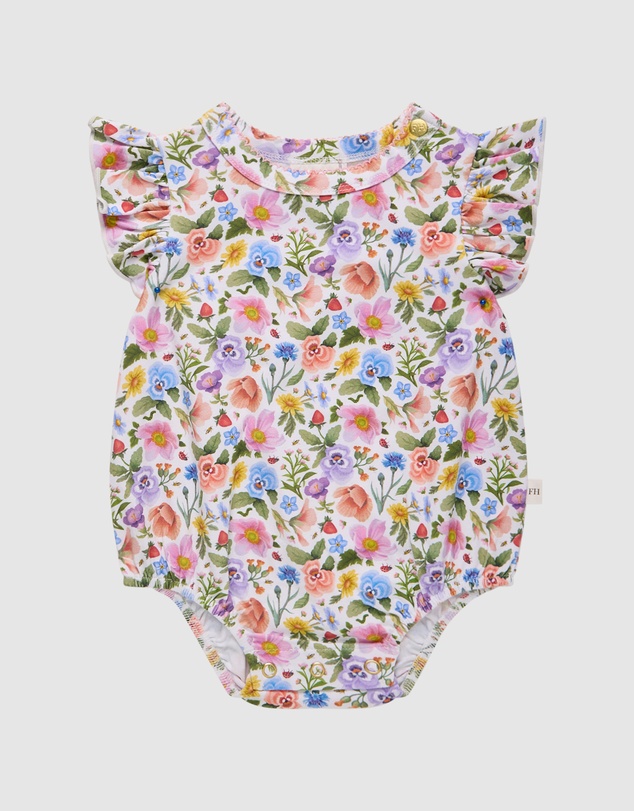 Fleur Harris - 'Heirloom Treasures' Sweet Bubble Romper in Snow Floral