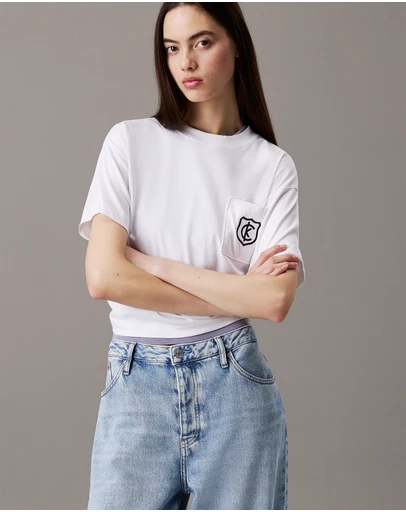 Calvin Klein Jeans - Monogram Logo Crest Graphic Boxy T-Shirt
