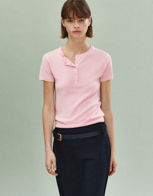 M.N.G - Short-Sleeved Fine-Knit Sweater