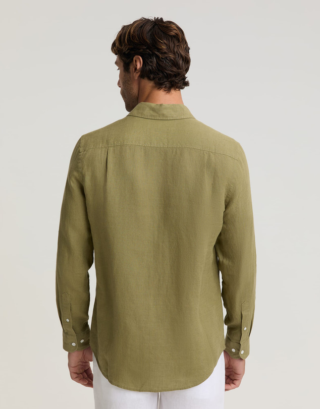Sportscraft - Long Sleeve Linen Yarn Dyed Shirt