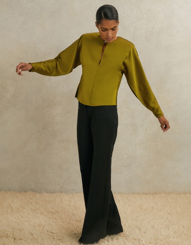 REISS - ATELIER Mina Satin Turn-Lock Top