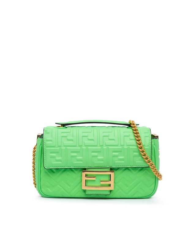 Pre-Loved by Azura Reborn - Pre-Loved Zucca Embossed Leather Chain Midi Baguette