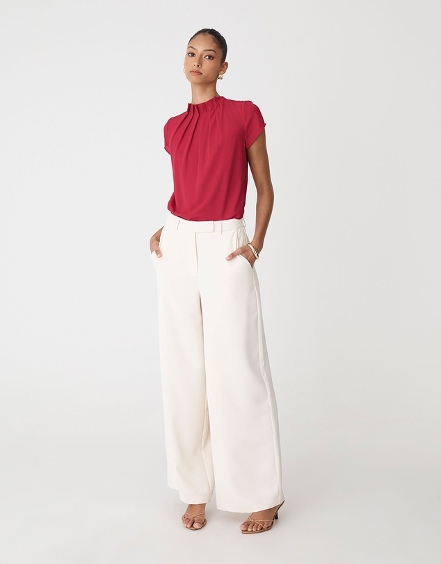Forcast - Olivia Pleated High Neck Top