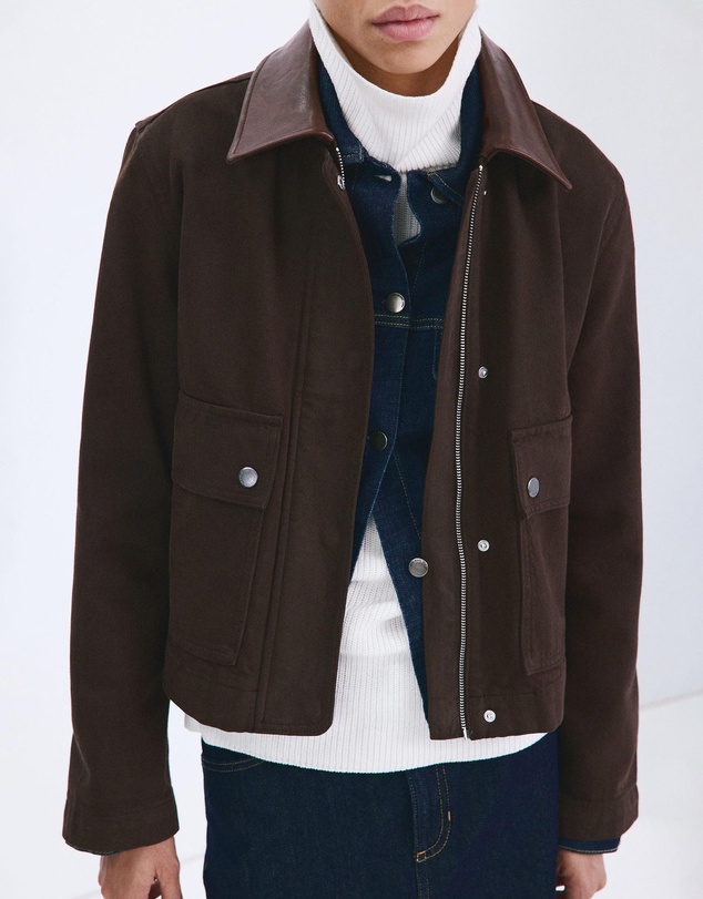 M.N.G - Denim Parka With Contrasting Collar