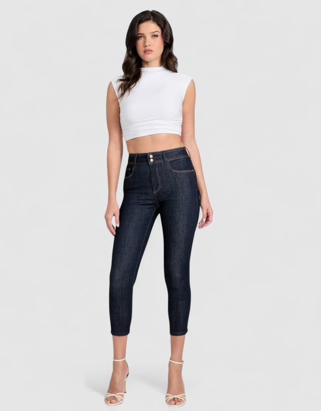 GUESS - Eco High-Rise Shape Up Capri Jeans in Dark Wash