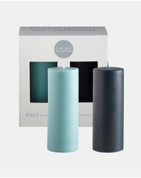 porter green - escc small pillar candle soy-blend unscented candles