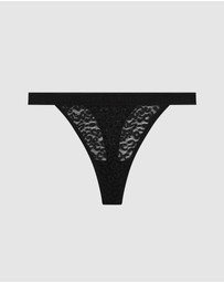 Tommy Hilfiger - Leopard Lace Logo Waistband Tanga Thongs