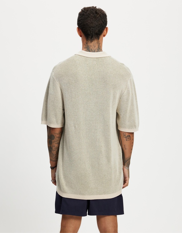 Rhythm - Hi Lo Knit Button Up Shirt