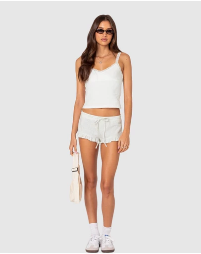 EDIKTED - Randi Ruffled Micro Shorts