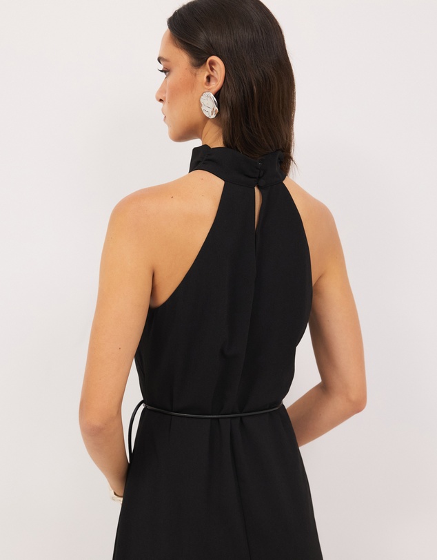 Calli - Mila High Neck Crepe Maxi Dress