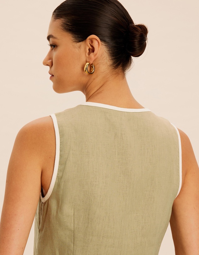 AERE - Sloane Linen Tie Top