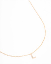 Lovisa - Gold Plated Cubic Zirconia Letter L Necklace