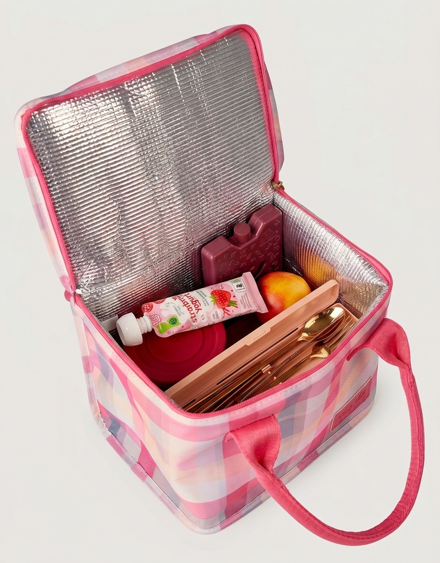 The Somewhere Co - Pink Plaid Lunch Bag