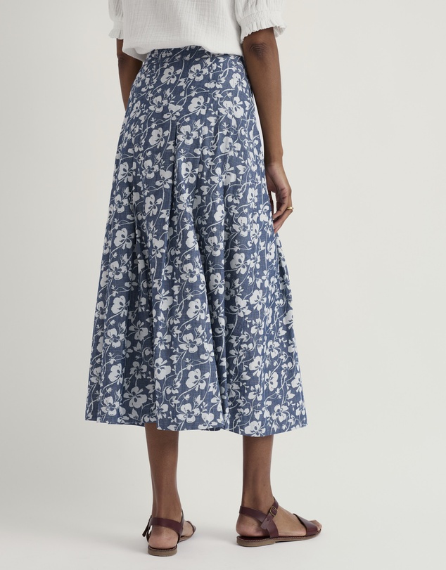 Seasalt - Seasalt Cornwall Blue Jamboree Chambray Midi Skirt