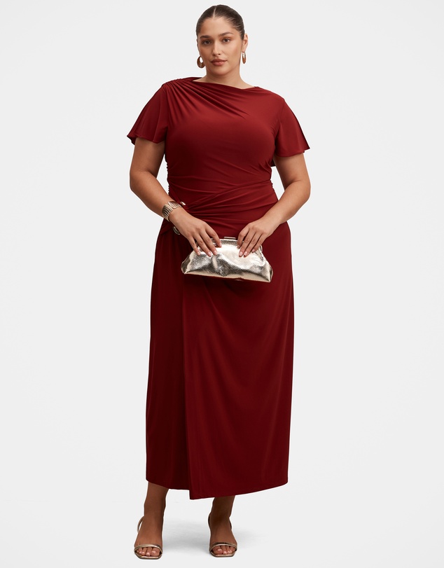 Forever New Curve - Fiora Curve Short Sleeves Hardwear Midi Dress