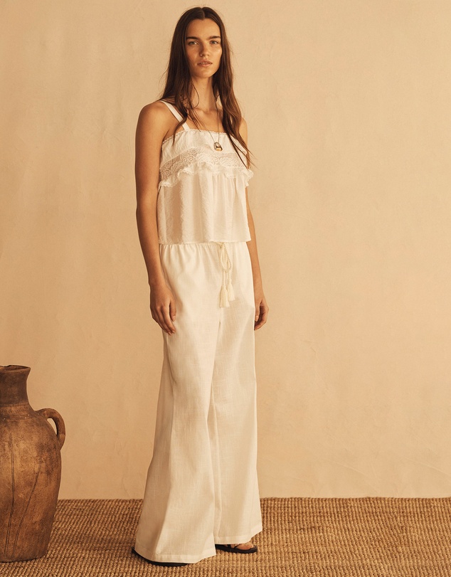 AUR OCEA - Bianca Gathered Wide Leg Pants