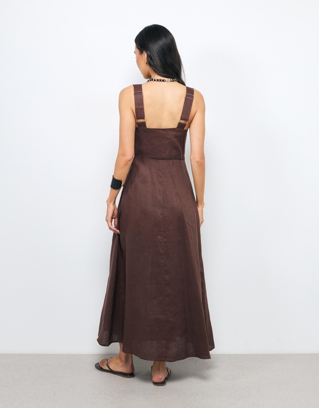 AERE - Tali Panelled V Neck Midi Dress