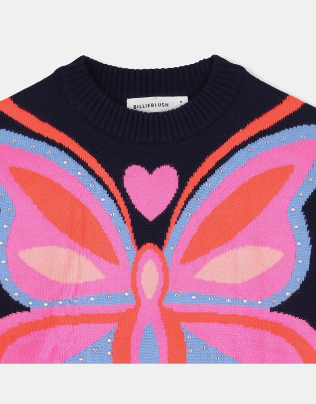 Billieblush - Fine Knit Butterfly Pullover - Kids-Teens