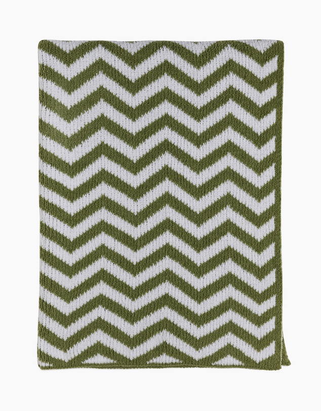 Living Textiles - Chenille Blanket - Chevron Sage