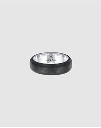 Kuzzoi - ICONIC EXCLUSIVE - Ring Men Band Basic Timeless in 925 Sterling Silver oxidised