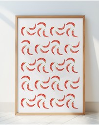 Olive et Oriel - Chili Pattern by Kathrinmay Art Print