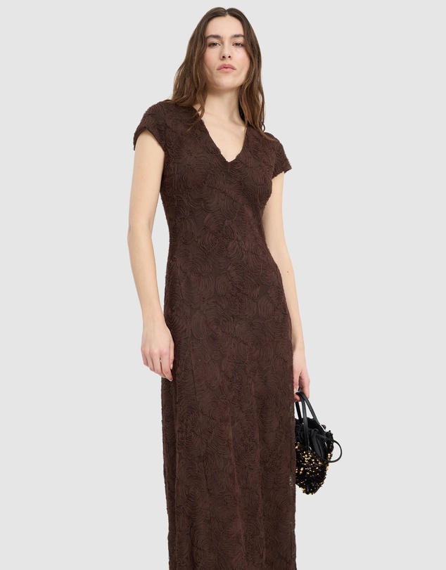 ROTATE - Flower Mesh Maxi Dress