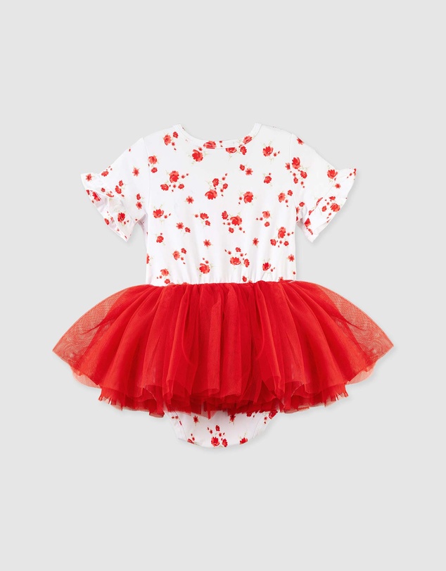 Designer Kidz - Alyssa Floral S/S Tutu Romper