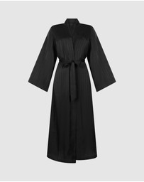 Hunkemoller - Long Satin Pinstripe Kimono