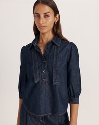 SABA - Bridie Puff Sleeve Denim Shirt