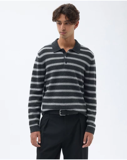 AERE - Stripe Wool Polo