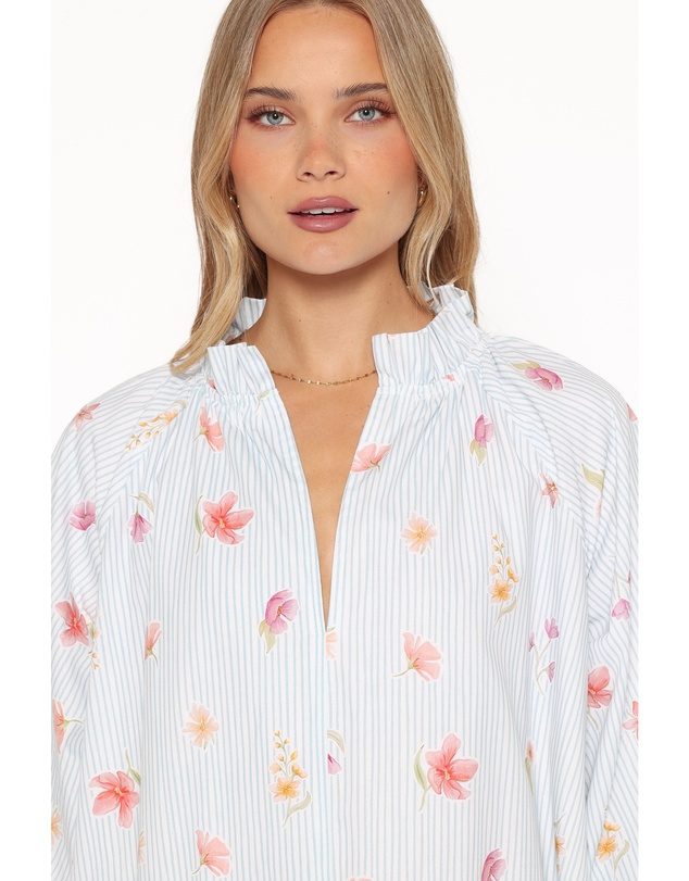 Petal & Pup - Doran Mini Dress - Blue Garden Stripe