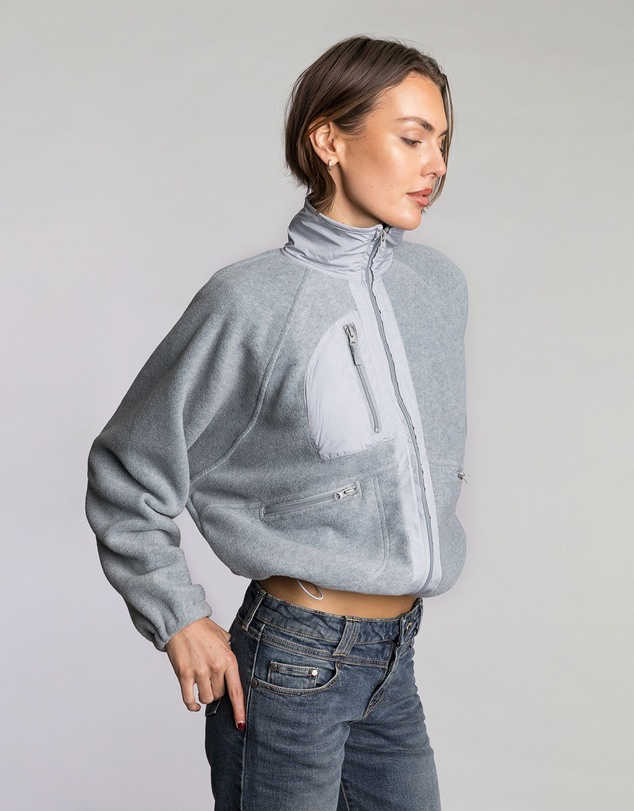 Love and Nostalgia - Burger Queen Polar Fleece Jacket - Grey Marle