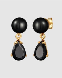 Elli Jewelry - Earrings Ear Studs Drop with Synth. Pearl And Zirconia Crystals in 925 Sterling Silver Gold Plated