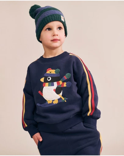 Huxbaby - Ski Percy Stripe Drop Shoulder Sweatshirt - Babies