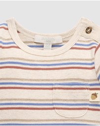 Purebaby - Striped Bodysuit -Kids-Babies