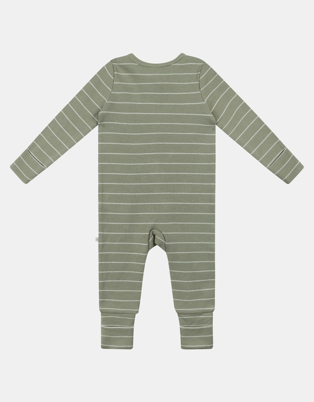 Kynd Baby - Organic Cotton Waffle in Sage Stripe
