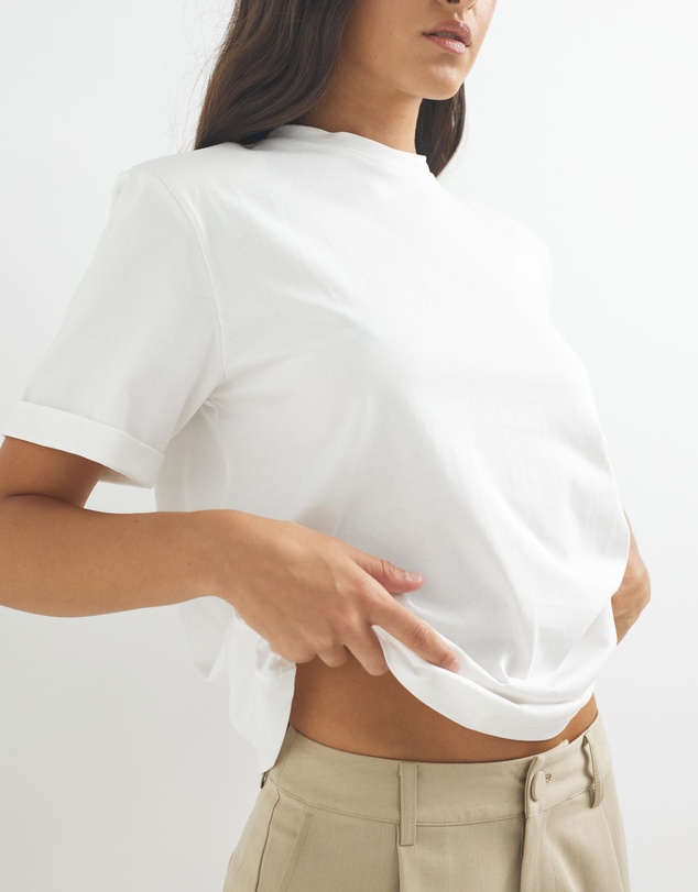 Dazie - Shoulder Padded Boyfriend T-Shirt